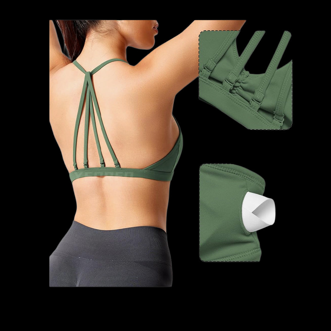 VSL Tree Green Adjustable Back Sports Bra