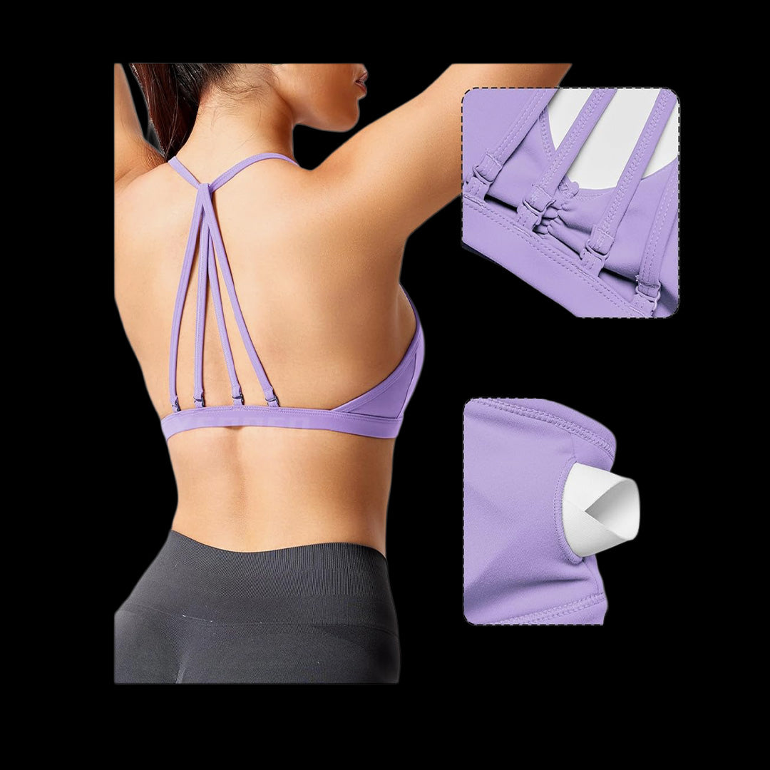 VSL Lilac Adjustable Back Sports Bra