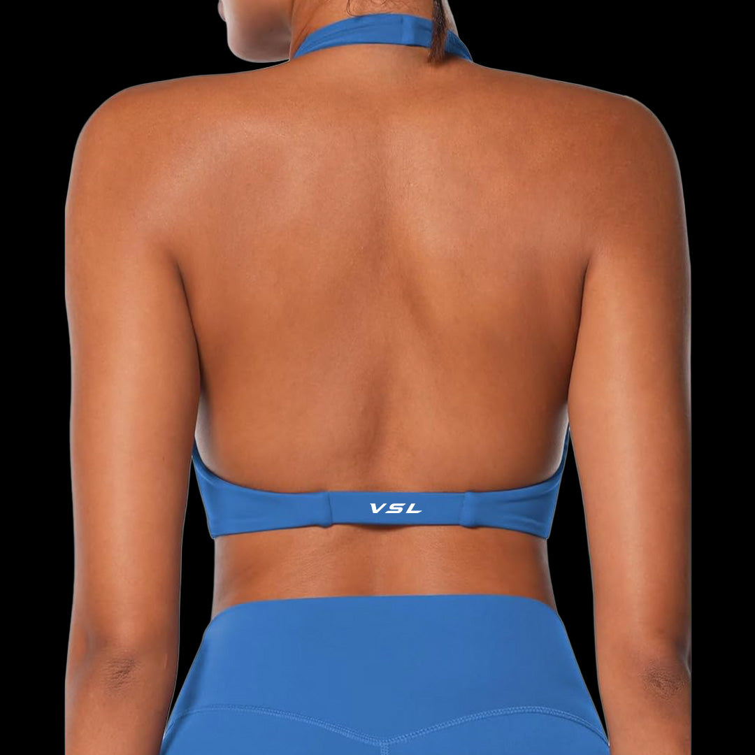 VSL Blue Halter Sports Bra