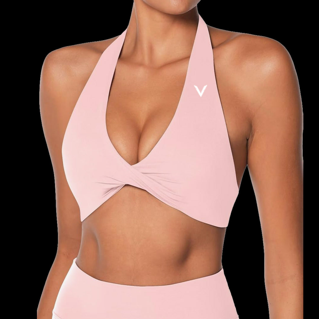 VSL Icy Pink Halter Sports Bra