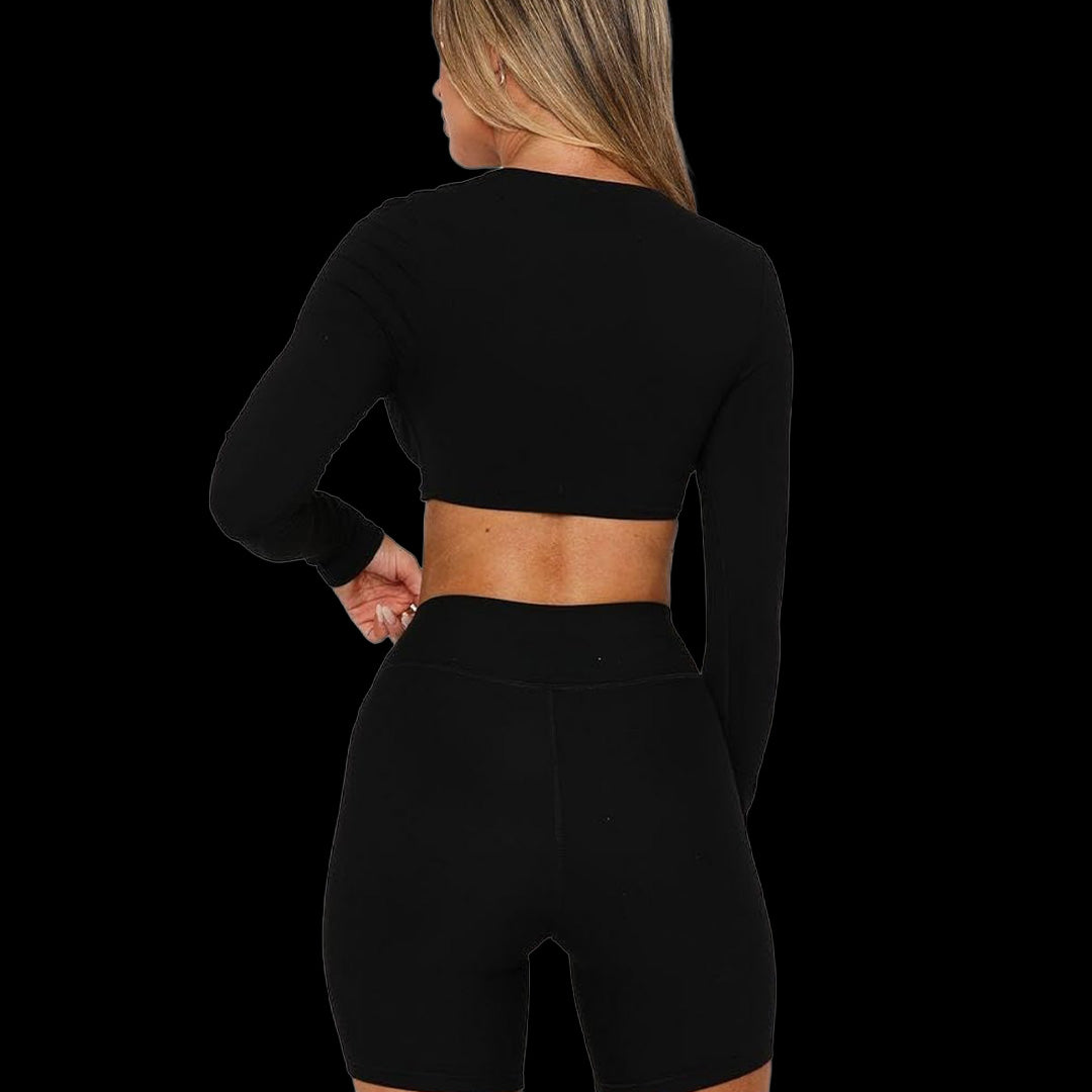 VSL Black Allure Long Sleeve Top