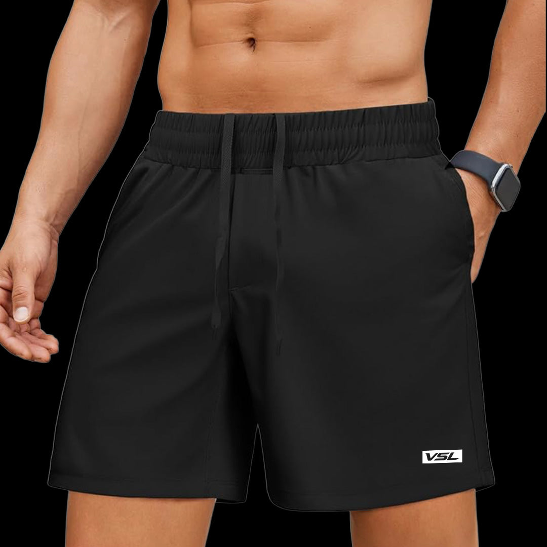 VSL Black 5 inch Vessel Running Shorts