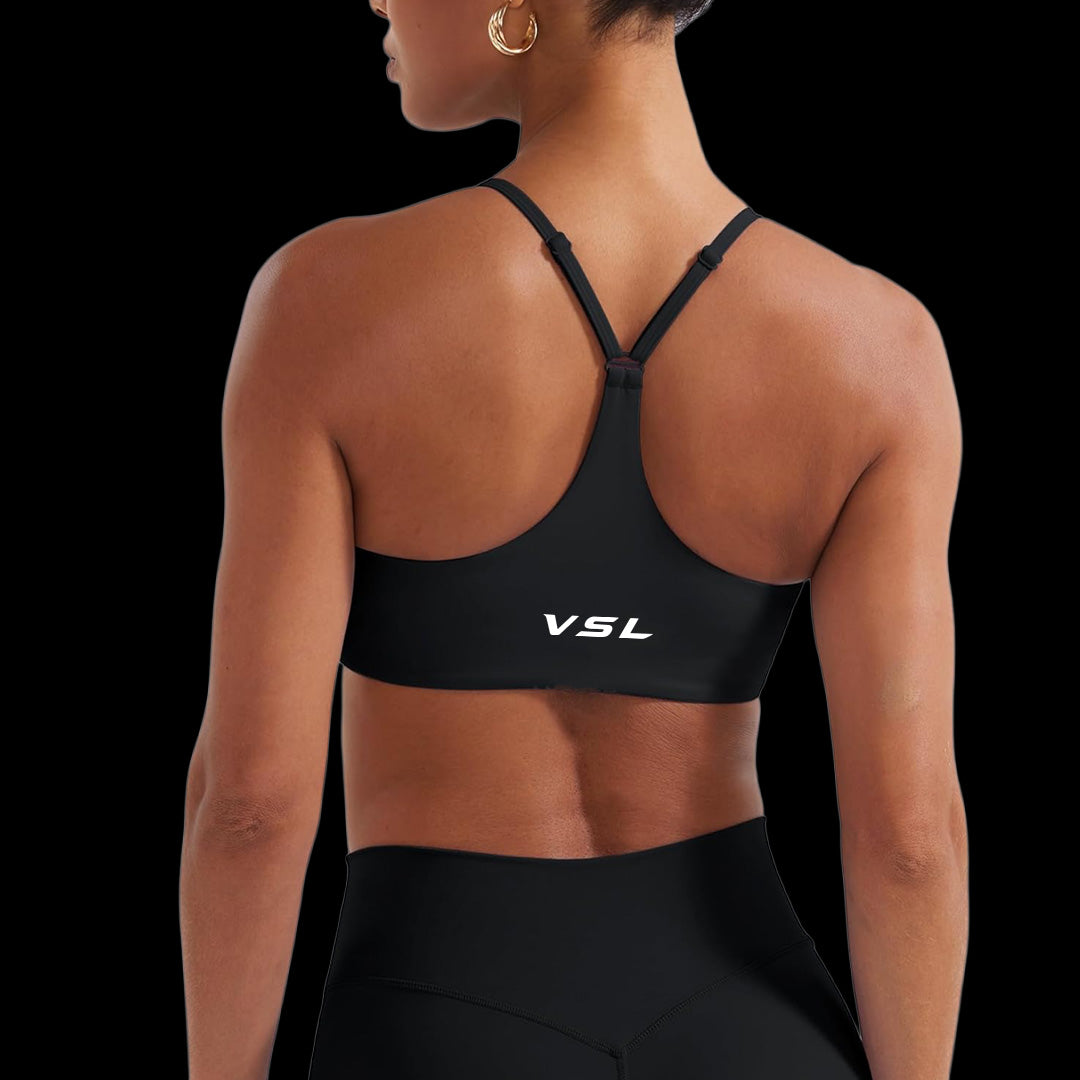 VSL Black Y Back Sports Bra