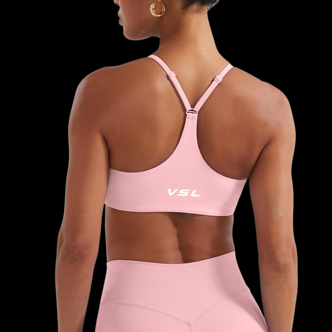 VSL Light Pink Y Back Sports Bra