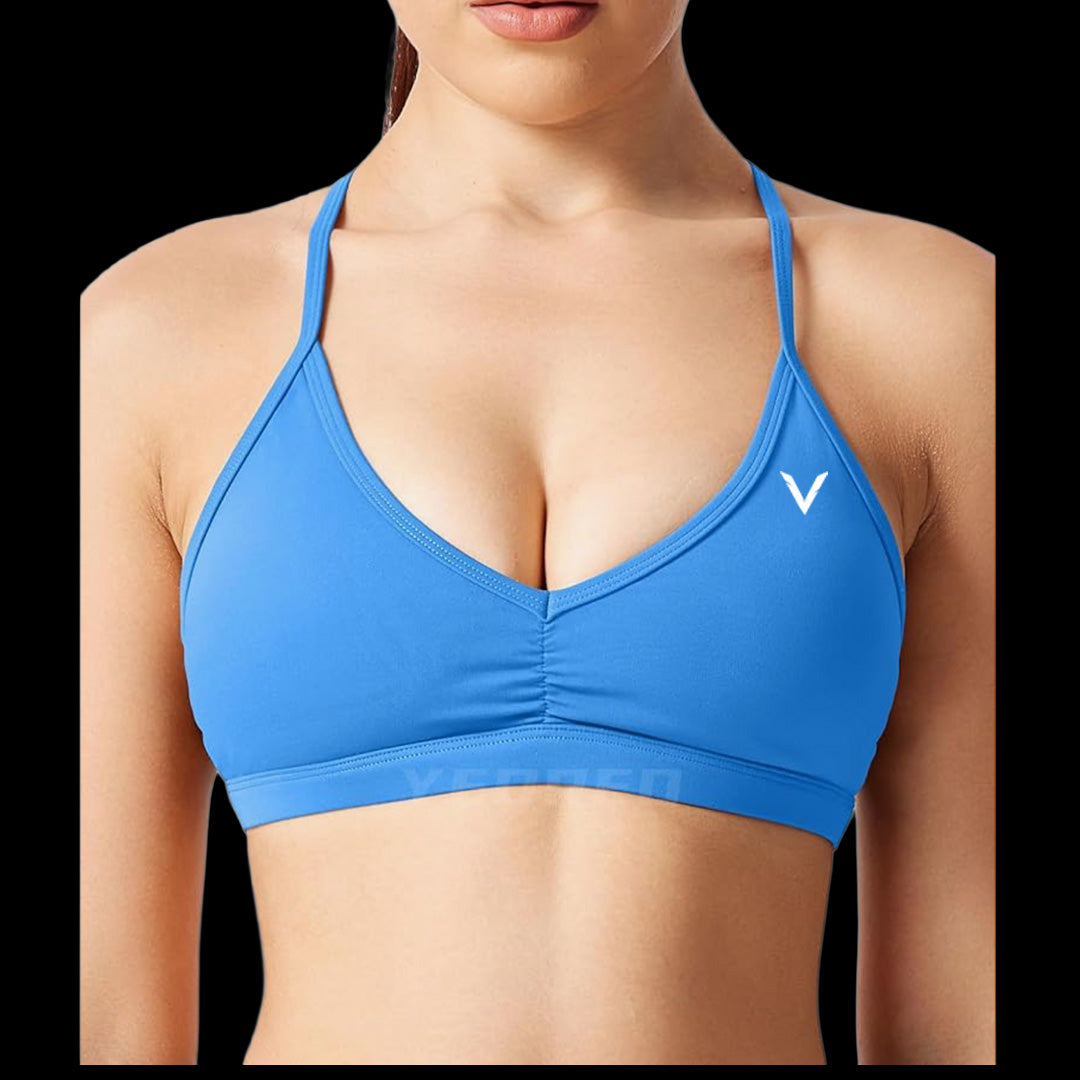 VSL Blue Adjustable Back Sports Bra