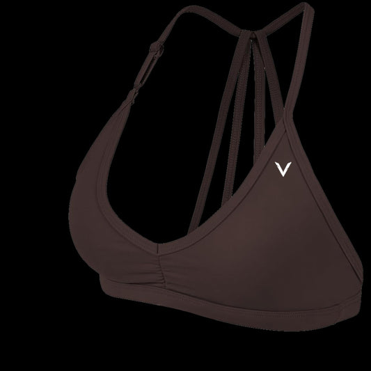 VSL Brown Adjustable Back Sports Bra