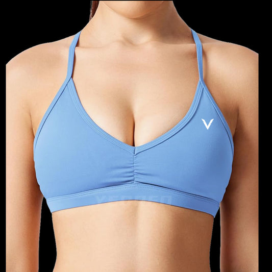 VSL Baby Blue Adjustable Back Sports Bra