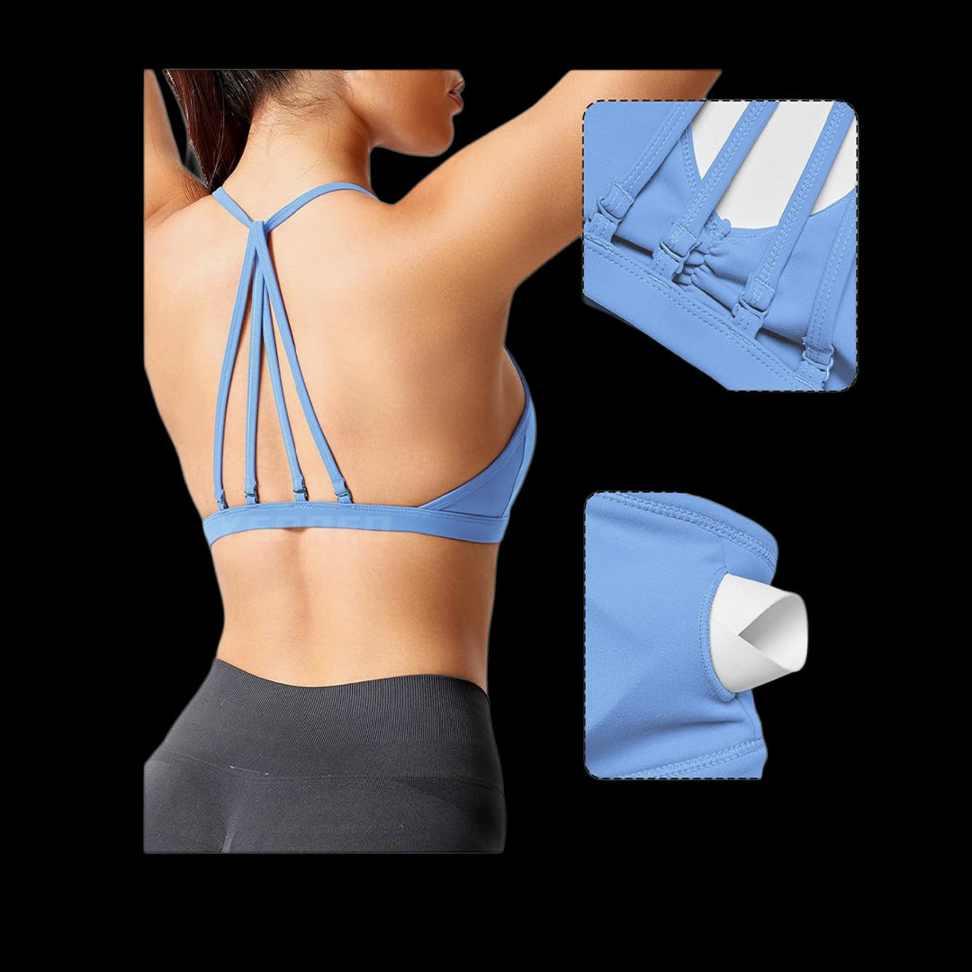 VSL Baby Blue Adjustable Back Sports Bra