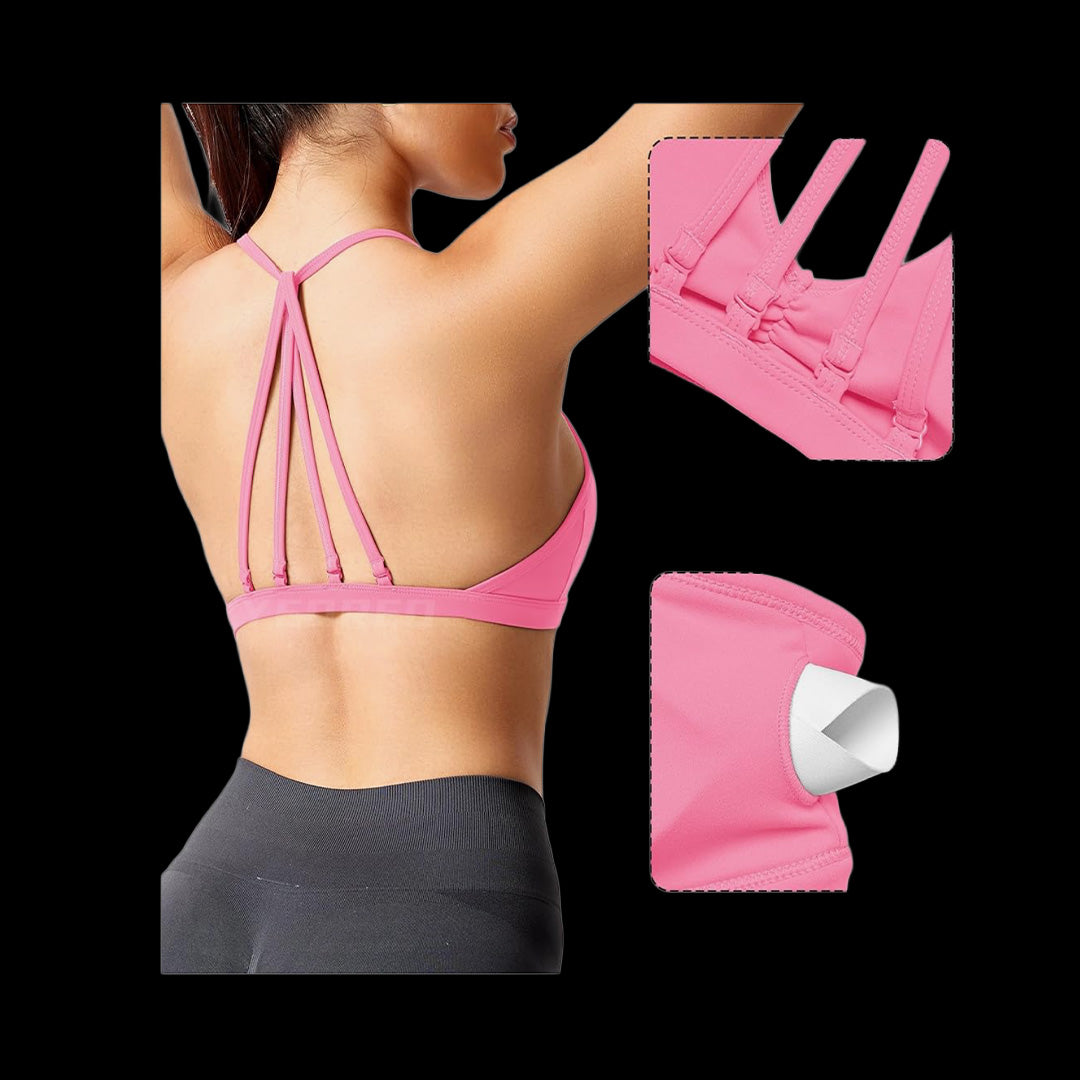 VSL Pink Adjustable Back Sports Bra