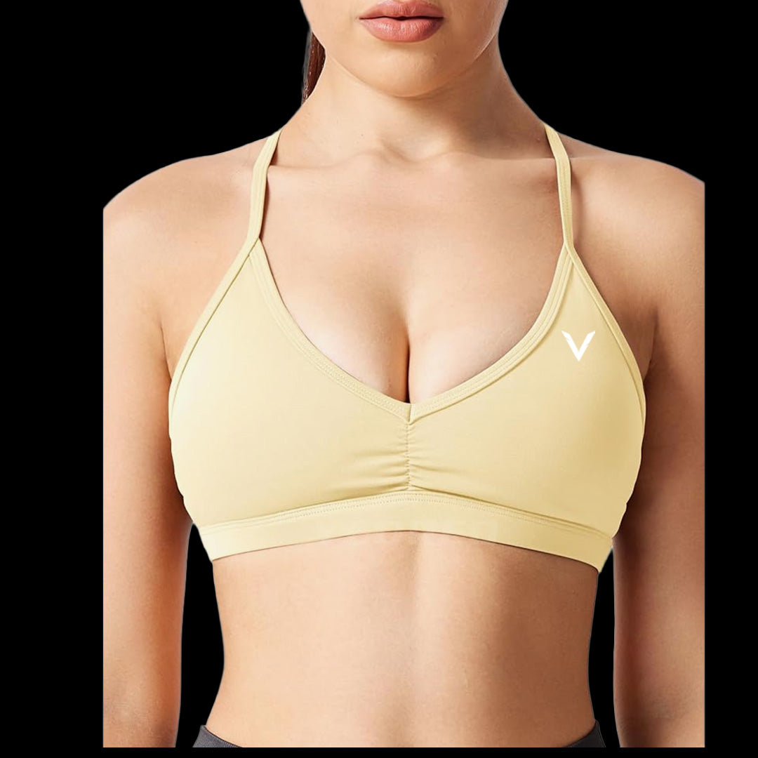 VSL Yellow Adjustable Back Sports Bra