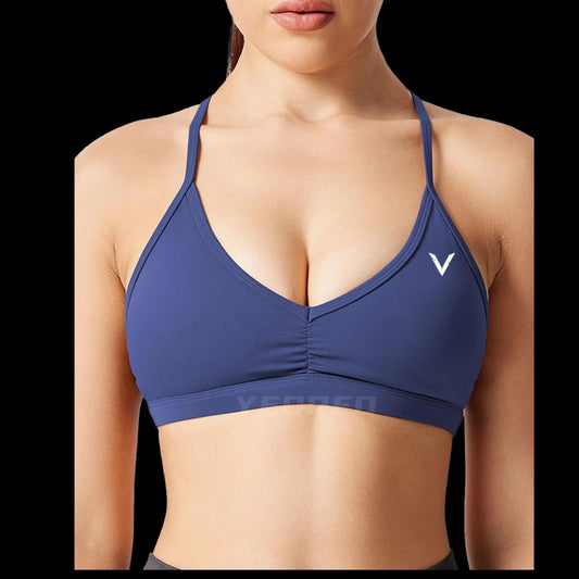 VSL Navy Adjustable Back Sports Bra