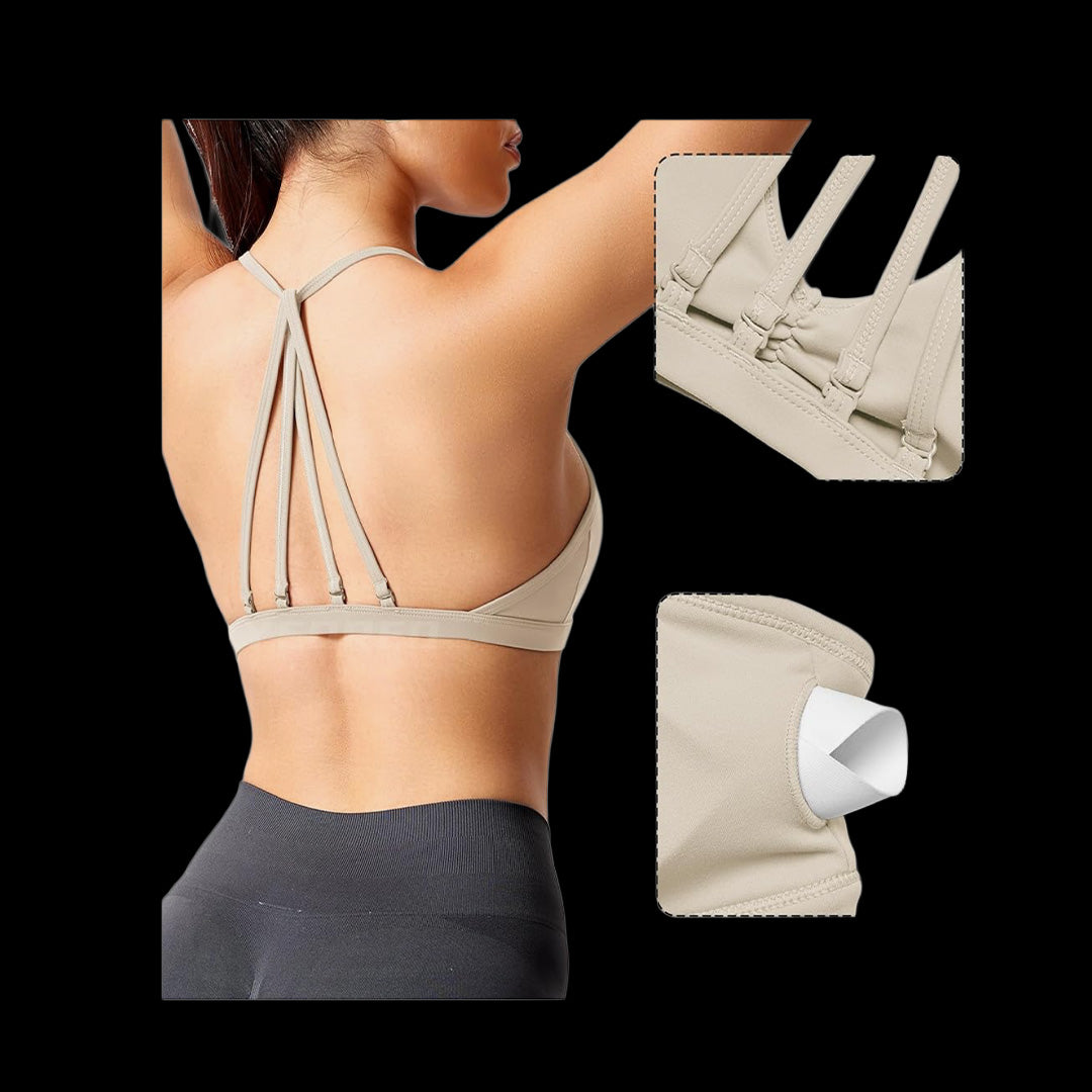 VSL Tan Adjustable Back Sports Bra