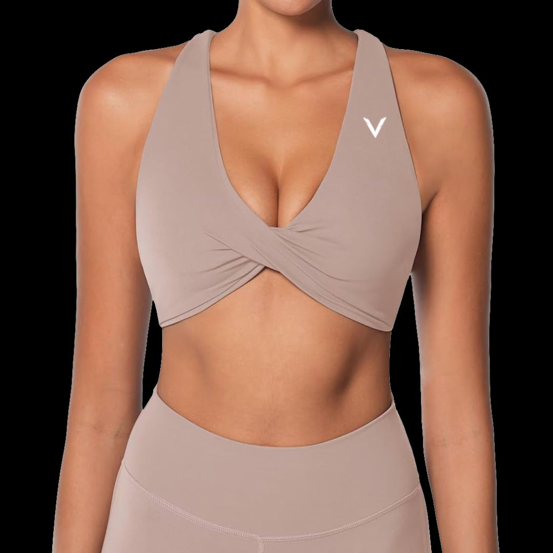VSL Khaki Cross Back Sports Bra