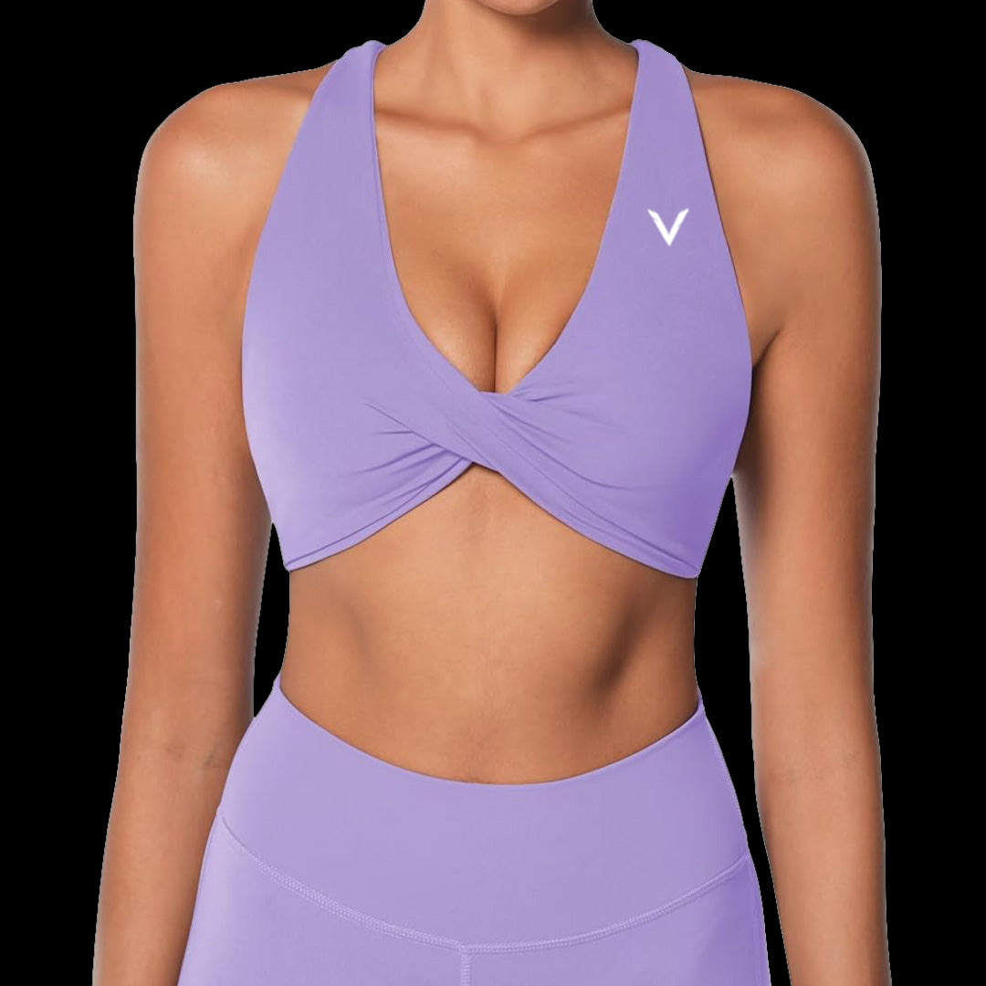 VSL Lavender Cross Back Sports Bra