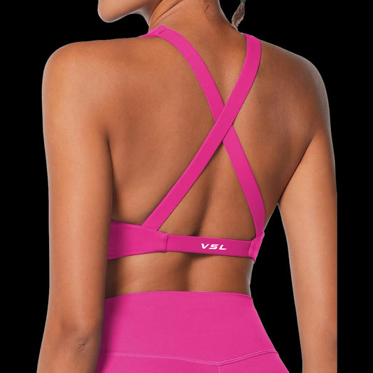VSL Magenta Cross Back Sports Bra