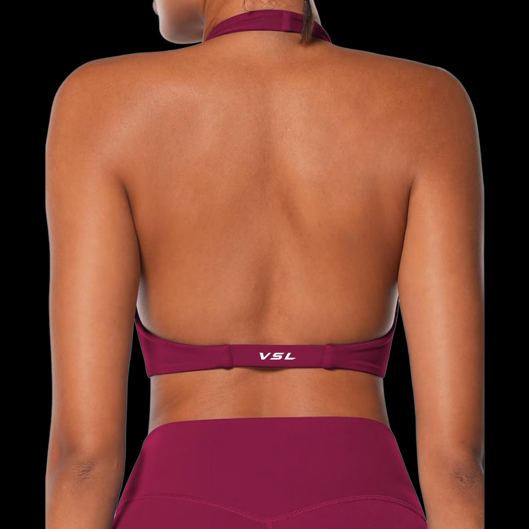 VSL Berry Halter Sports Bra