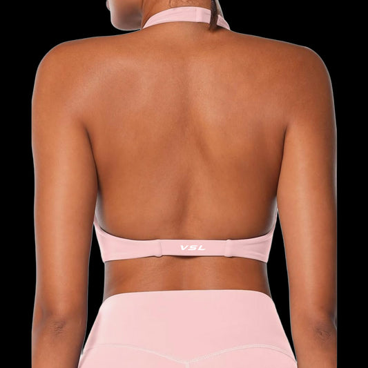 VSL Icy Pink Halter Sports Bra
