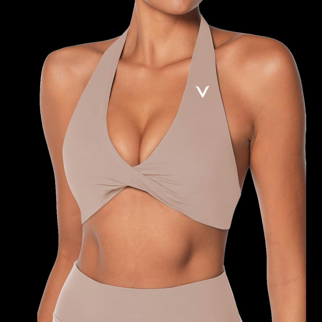 VSL Tan Halter Sports Bra