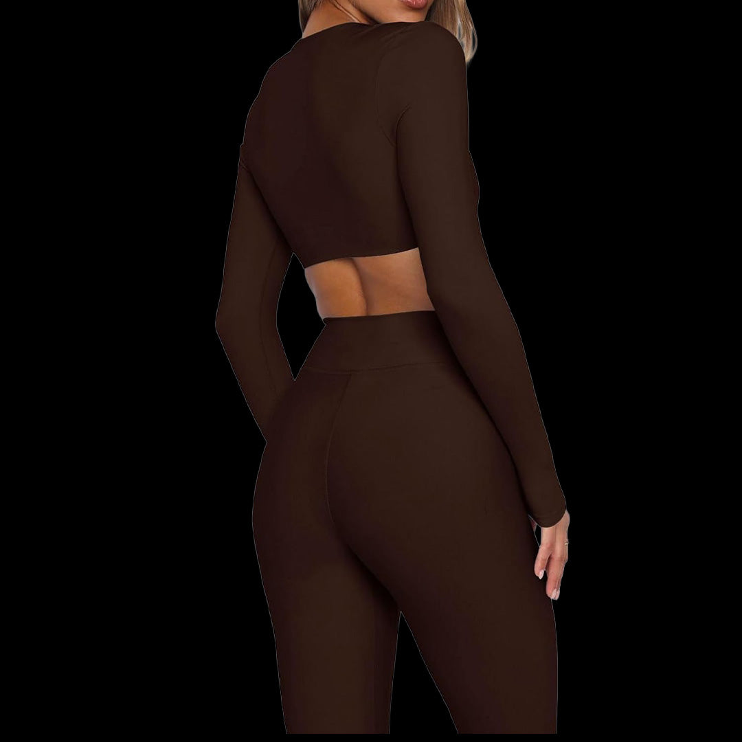 VSL Brown Allure Long Sleeve Top