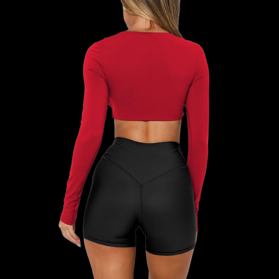 VSL Red Allure Long Sleeve Top