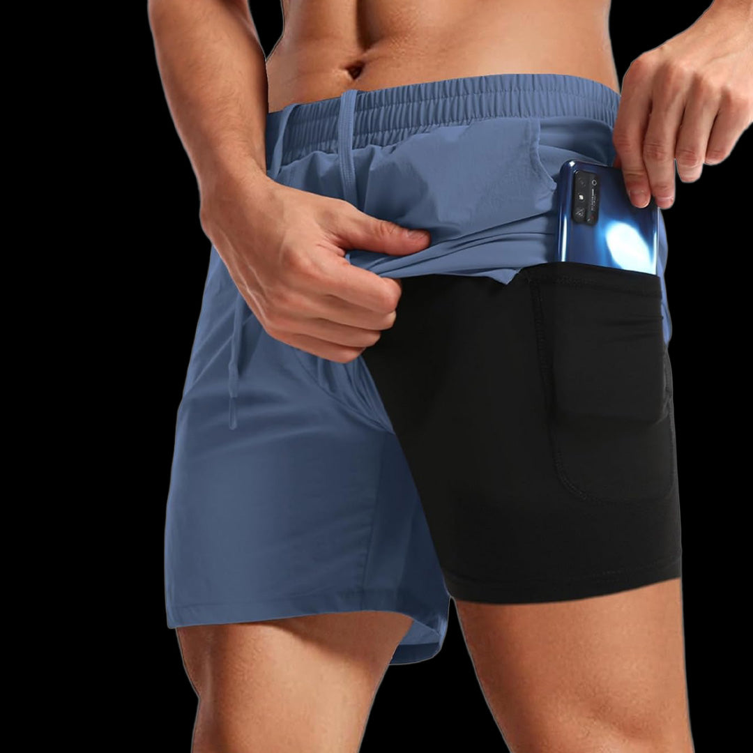 VSL Faded Blue 5 inch Lined Shorts