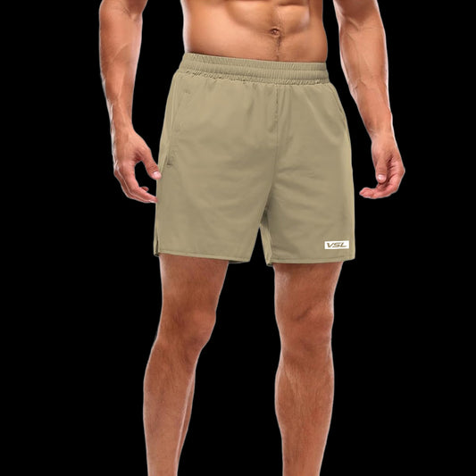 VSL Khaki 5 inch Lined Shorts