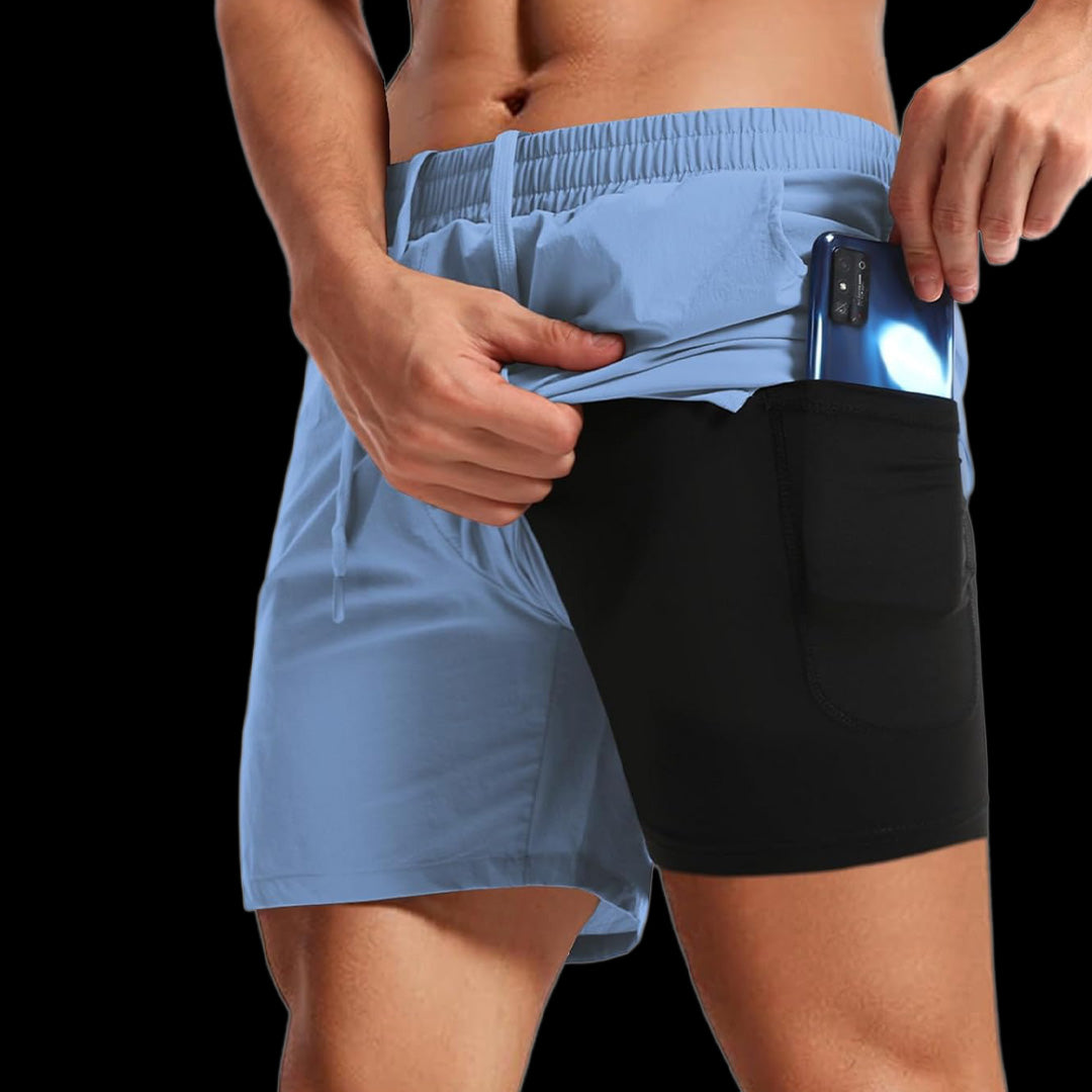VSL Light Blue 5 inch Lined Shorts