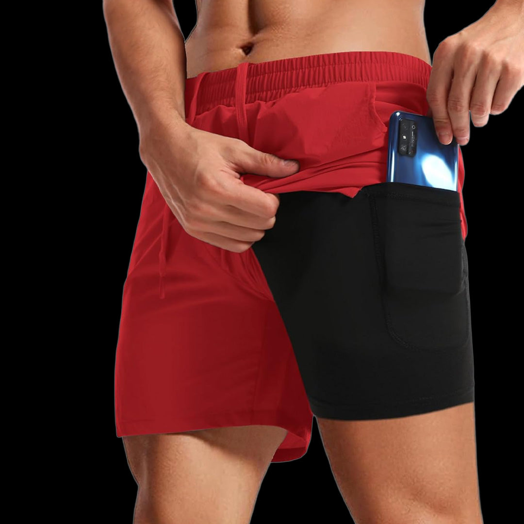 VSL Red 5 inch Lined Shorts