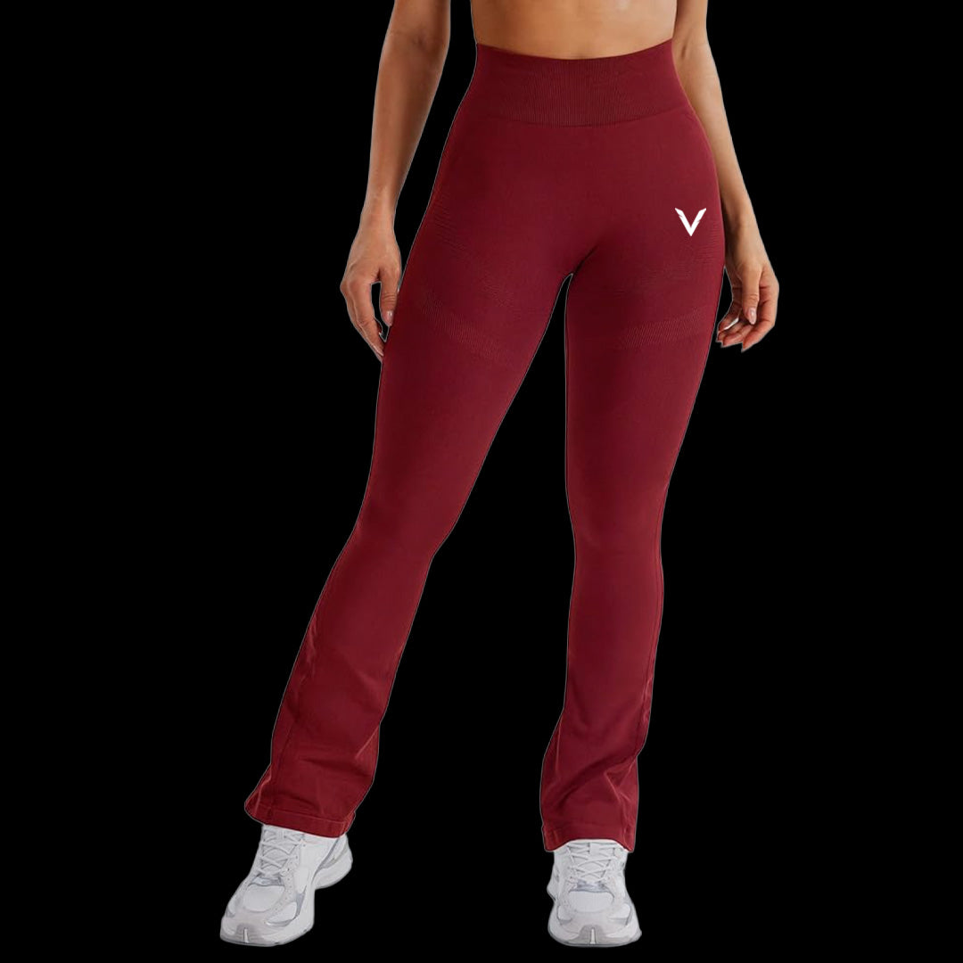VSL Maroon Mini Flare Leggings