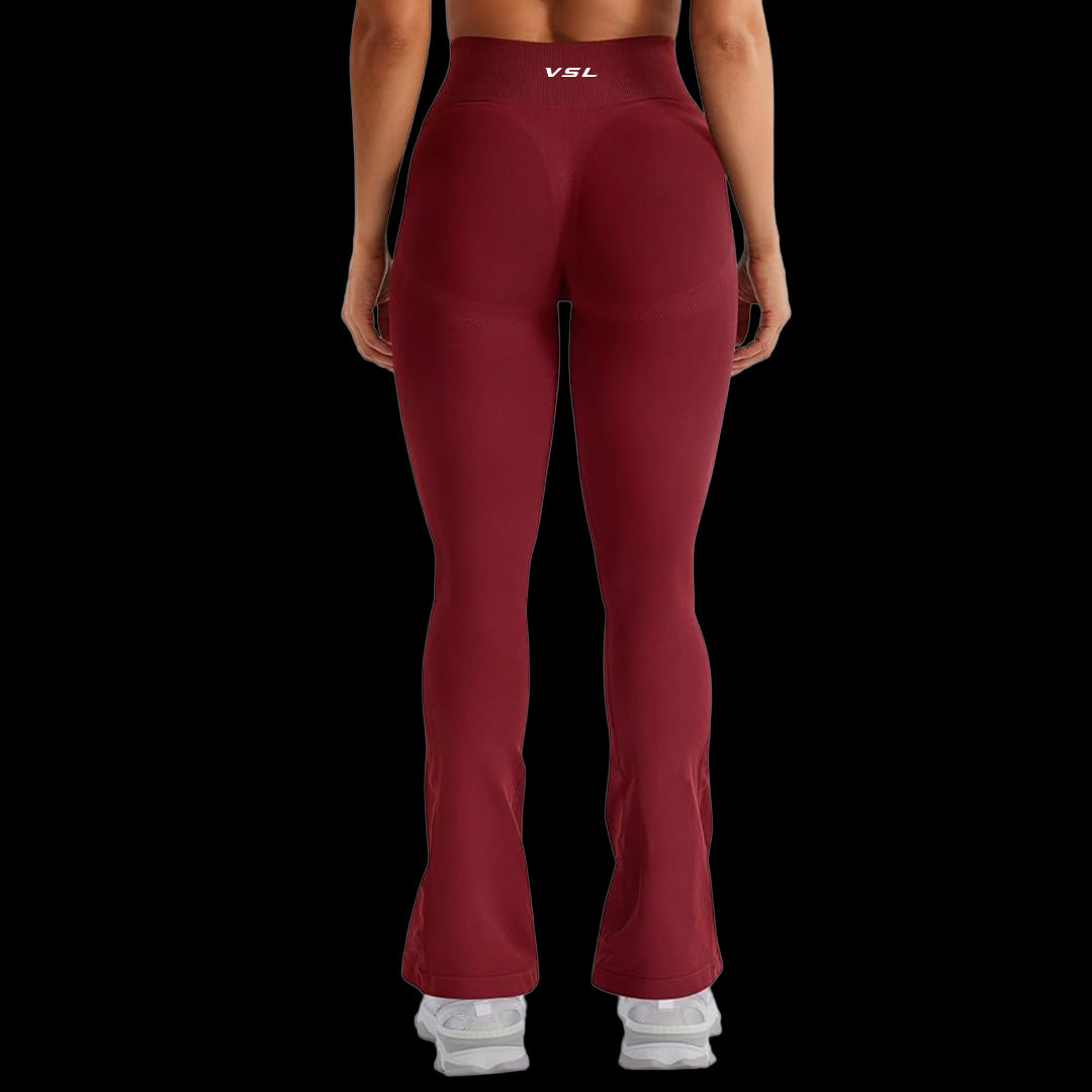 VSL Maroon Mini Flare Leggings