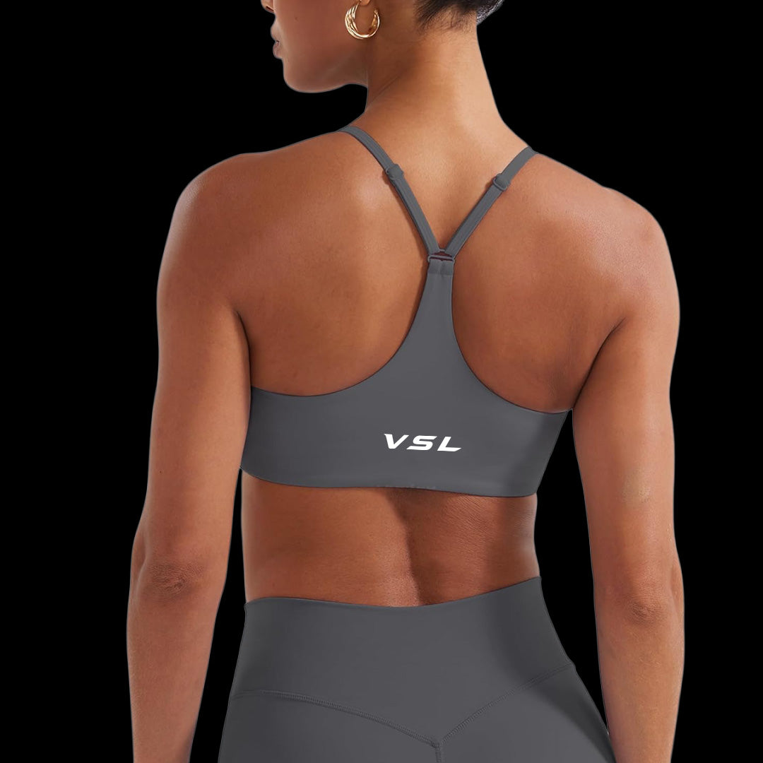 VSL Gray Y Back Sports Bra