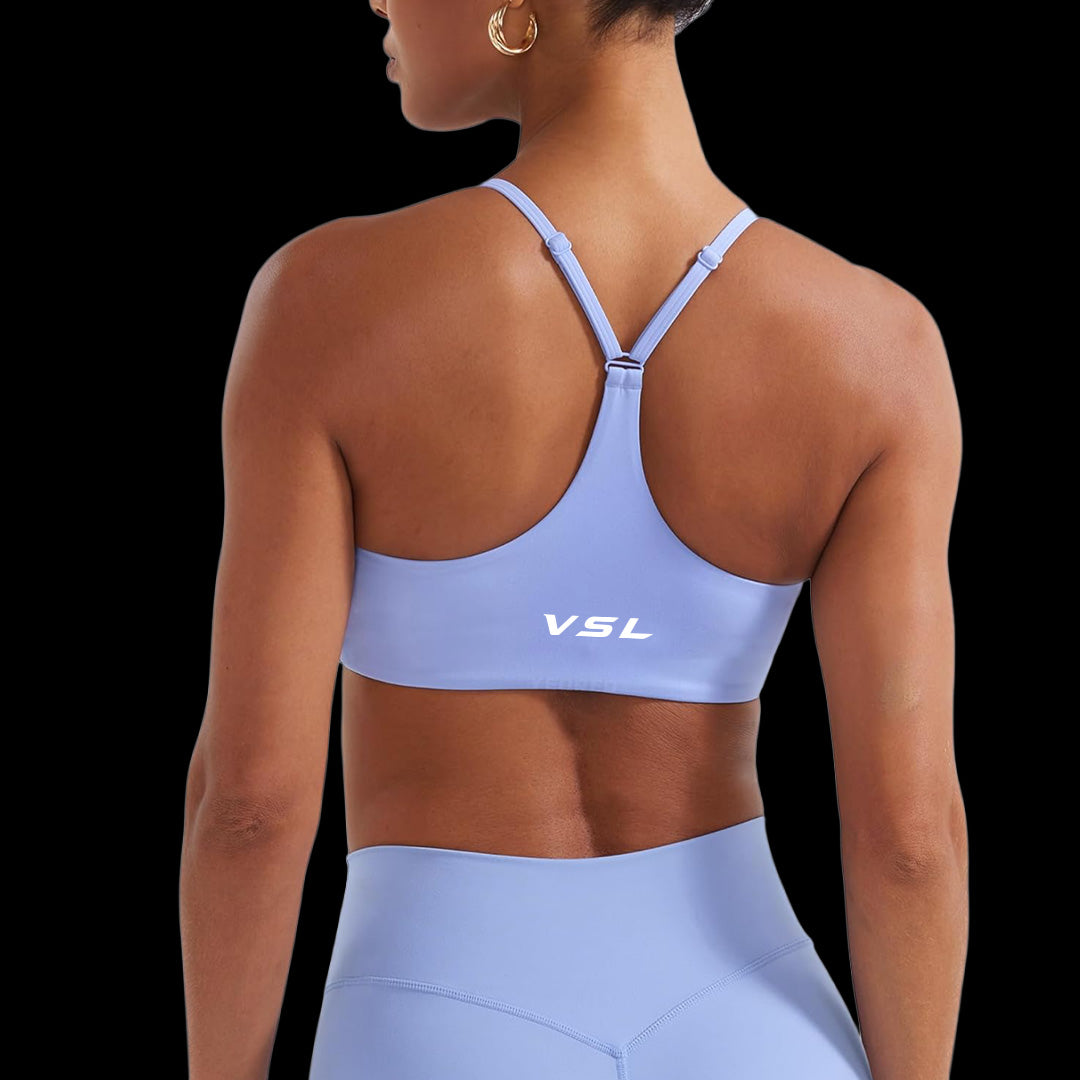 VSL Light Blue Y Back Sports Bra
