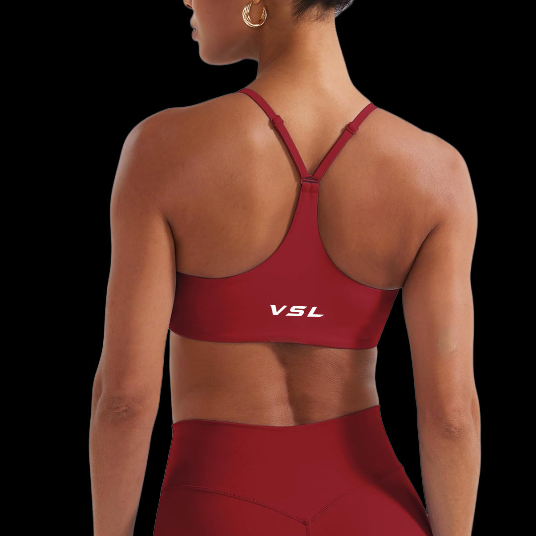 VSL Maroon Y Back Sports Bra