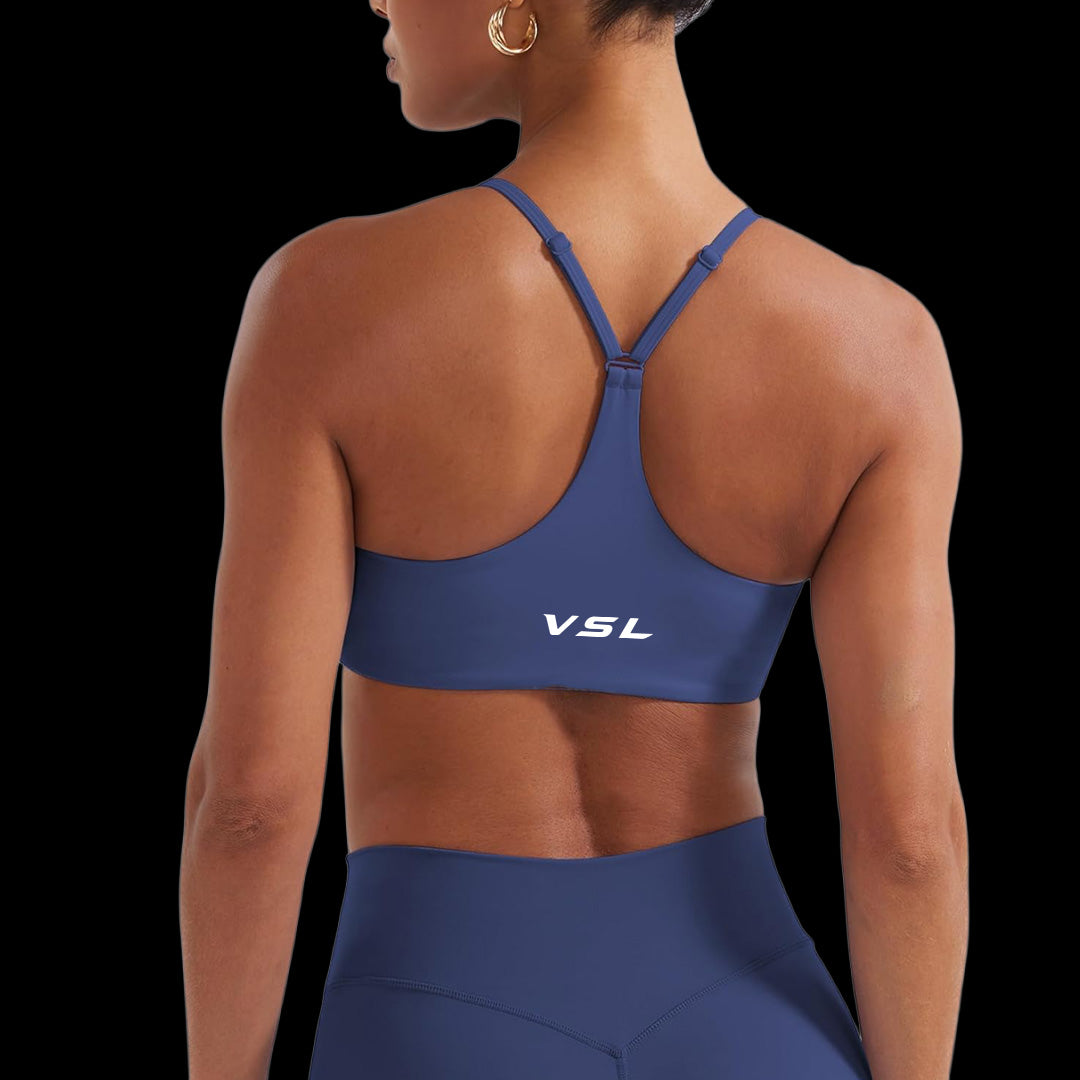VSL Navy Y Back Sports Bra